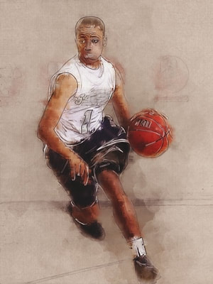 Basketball player drawing.